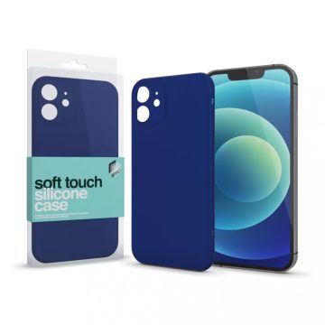   Apple iPhone 14 Soft Touch Slim prémium szilikon tok, Sötétkék