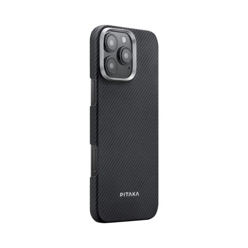 Apple iPhone 16 Pro Max Pitaka ULTRA-SLIM Twill tok - MagSafe rögzítéssel (KI1601PMA), Fekete/Szürke