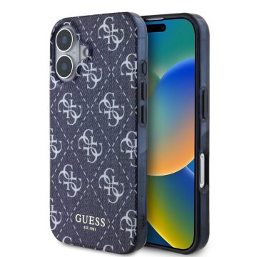   Apple iPhone 16 Guess (GUHMP16SHJ4PWD) IML Denim Effect MagSafe hátlapi tok, Sötétkék