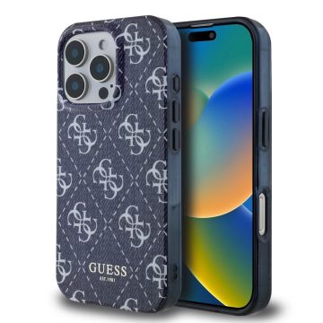   Apple iPhone 16 Pro Guess (GUHMP16LHJ4PWD) IML Denim Effect MagSafe hátlapi tok, Sötétkék