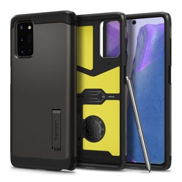   Samsung Galaxy Note 20 Spigen Tough Armor Gunmetal ütésálló szilikon hátlapi tok, szürke