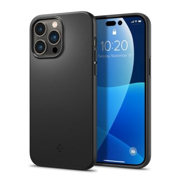   Apple iPhone 14 Pro Spigen Thin Fit Black műanyag hátlapi tok, Fekete